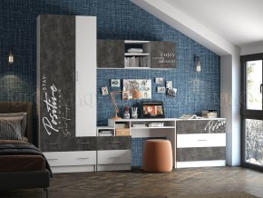 ВЕГА NEW Позитив Антресоль (Бетон темный/белый) в Североуральске - severouralsk.ok-mebel.com | фото 3