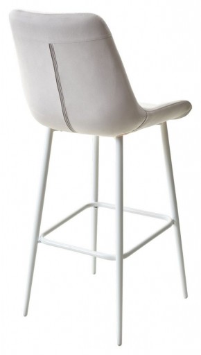 Барный стул ХОФМАН, цвет H-09 Светло-серый, велюр / белый каркас М-City в Североуральске - severouralsk.ok-mebel.com | фото 4