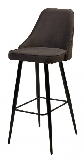 Барный стул NEPAL-BAR ГРАФИТ #14, велюр/ черный каркас (H=78cm) М-City в Североуральске - severouralsk.ok-mebel.com | фото