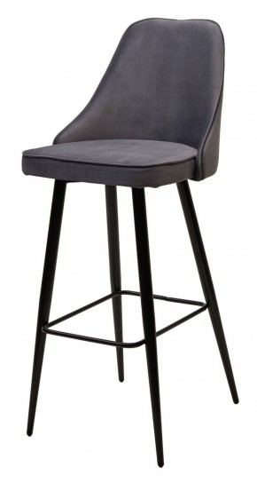 Барный стул NEPAL-BAR СЕРЫЙ #27, велюр/ черный каркас (H=78cm) М-City в Североуральске - severouralsk.ok-mebel.com | фото