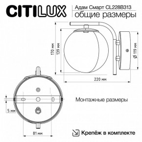 Бра Citilux Адам Смарт CL228B313 в Североуральске - severouralsk.ok-mebel.com | фото 8