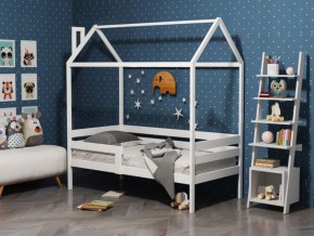 Детская кровать-домик из массива березы Соня-6 (Белый/Лак) в Североуральске - severouralsk.ok-mebel.com | фото