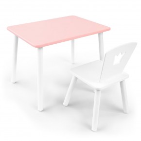 Детский комплект стол и стул «Корона» Rolti Baby (розовый/белый, массив березы/мдф) в Североуральске - severouralsk.ok-mebel.com | фото