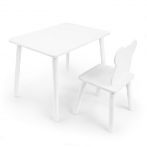 Детский комплект стол и стул «Мишка» Rolti Baby (белый/белый, массив березы/мдф) в Североуральске - severouralsk.ok-mebel.com | фото