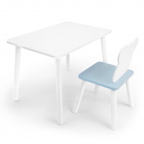 Детский комплект стол и стул «Мишка» Rolti Baby (белый/голубой, массив березы/мдф) в Североуральске - severouralsk.ok-mebel.com | фото