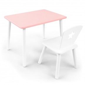 Детский комплект стол и стул «Звезда» Rolti Baby (розовый/белый, массив березы/мдф) в Североуральске - severouralsk.ok-mebel.com | фото