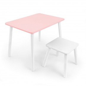 Детский комплект стол и табурет Rolti Baby (розовая столешница/белое сиденье/белые ножки) в Североуральске - severouralsk.ok-mebel.com | фото