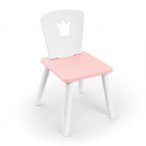 Детский стул Rolti Baby «Корона» (белый/розовый/белый, массив березы/мдф) в Североуральске - severouralsk.ok-mebel.com | фото 1