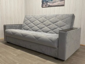 Диван Престиж-15 (НПБ+МДФ) велюр Sensey silver в Североуральске - severouralsk.ok-mebel.com | фото 2