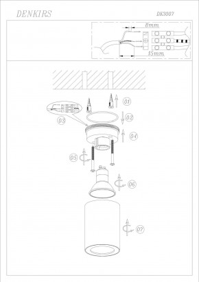 DK3007-BK Накладной светильник влагозащ., IP 44, 15 Вт, GU10, черный, алюминий в Североуральске - severouralsk.ok-mebel.com | фото 6