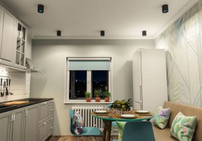 DK3090-BK+CY Светильник накладной IP 20, 10 Вт, GU5.3, LED, черный/голубой, пластик в Североуральске - severouralsk.ok-mebel.com | фото 2