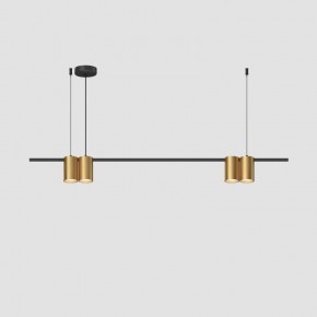 DK4061-BK+SG Подвесной светильник ORBIT, IP20, 4xGU10 LED до 15 Вт, черный + сатинированное золото, алюминий в Североуральске - severouralsk.ok-mebel.com | фото