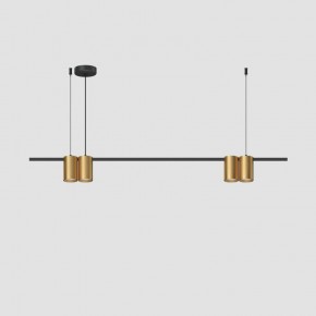 DK4061-BK+SG Подвесной светильник ORBIT, IP20, 4xGU10 LED до 15 Вт, черный + сатинированное золото, алюминий в Североуральске - severouralsk.ok-mebel.com | фото 2