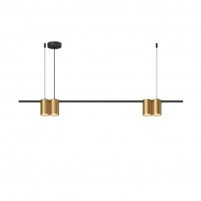 DK4061-BK+SG Подвесной светильник ORBIT, IP20, 4xGU10 LED до 15 Вт, черный + сатинированное золото, алюминий в Североуральске - severouralsk.ok-mebel.com | фото 3
