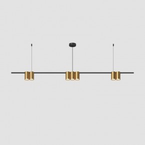 DK4063-BK+SG Подвесной светильник ORBIT, IP20, 7xGU10 LED до 15 Вт, черный + сатинированное золото, алюминий в Североуральске - severouralsk.ok-mebel.com | фото