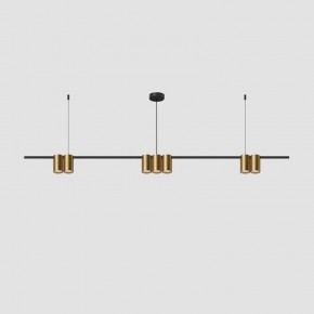DK4063-BK+SG Подвесной светильник ORBIT, IP20, 7xGU10 LED до 15 Вт, черный + сатинированное золото, алюминий в Североуральске - severouralsk.ok-mebel.com | фото 2