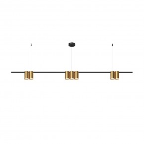 DK4063-BK+SG Подвесной светильник ORBIT, IP20, 7xGU10 LED до 15 Вт, черный + сатинированное золото, алюминий в Североуральске - severouralsk.ok-mebel.com | фото 3