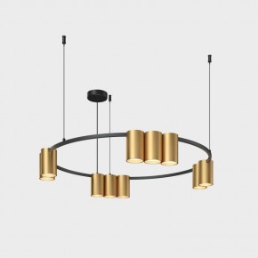DK4065-BK+SG Подвесной светильник ORBIT , IP20, 10xGU10 LED до 15 Вт, черный + сатинированное золото, алюминий в Североуральске - severouralsk.ok-mebel.com | фото