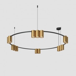 DK4067-BK+SG Подвесной светильник ORBIT, IP20, 15xGU10 LED, до 15 Вт, черный + сатинированное золото, алюминий в Североуральске - severouralsk.ok-mebel.com | фото 2