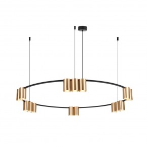 DK4067-BK+SG Подвесной светильник ORBIT, IP20, 15xGU10 LED, до 15 Вт, черный + сатинированное золото, алюминий в Североуральске - severouralsk.ok-mebel.com | фото 3