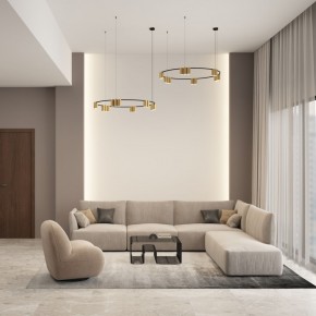 DK4067-BK+SG Подвесной светильник ORBIT, IP20, 15xGU10 LED, до 15 Вт, черный + сатинированное золото, алюминий в Североуральске - severouralsk.ok-mebel.com | фото 4