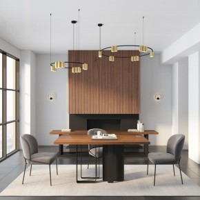 DK4067-BK+SG Подвесной светильник ORBIT, IP20, 15xGU10 LED, до 15 Вт, черный + сатинированное золото, алюминий в Североуральске - severouralsk.ok-mebel.com | фото 5