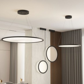 DK6616-BK Подвесной горизонтальный светильник Veil со светодиодом H900 d600 220V 48W 3000-6000K IP20 черный алюминий в Североуральске - severouralsk.ok-mebel.com | фото 5