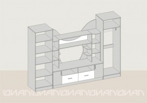 Гостиная Аллегро с 2 шкафами вариант-5 (Ясень светлый/тёмный) в Североуральске - severouralsk.ok-mebel.com | фото 2