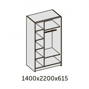 ИННЭС-5 Шкаф-купе 2-х дв. 1400 (1дв. Ф1 - бодега белая, 1дв. Ф2 - зеркало) в Североуральске - severouralsk.ok-mebel.com | фото 2