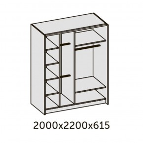 ИННЭС-5 Шкаф-купе 2-х дв. 2000 (2 дв. Ф3 - венге вст. экокожа корич) в Североуральске - severouralsk.ok-mebel.com | фото 2