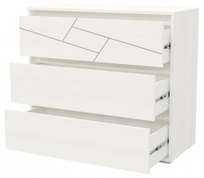 АДЕЛИНА Комод с тремя ящиками (белый рамух) в Североуральске - severouralsk.ok-mebel.com | фото 2