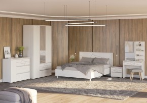 АДЕЛИНА Комод с тремя ящиками (белый рамух) в Североуральске - severouralsk.ok-mebel.com | фото 3