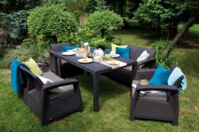 Комплект мебели Корфу Фиеста (Corfu fiesta set) графит в Североуральске - severouralsk.ok-mebel.com | фото 2