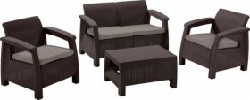 Комплект мебели Корфу сет (Corfu set) коричневый - серо-бежевый * в Североуральске - severouralsk.ok-mebel.com | фото