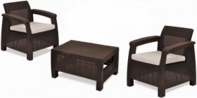 Комплект мебели Корфу Уикенд (Corfu Weekend) коричневый - серо-бежевый * в Североуральске - severouralsk.ok-mebel.com | фото