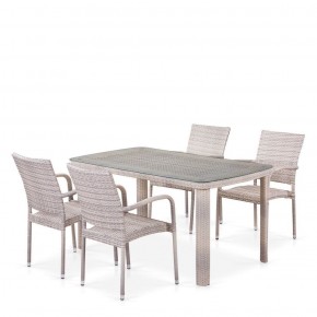 Комплект плетеной мебели T256C/Y376C-W85 Latte (4+1) + подушки на стульях в Североуральске - severouralsk.ok-mebel.com | фото