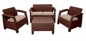 Комплект уличной мебели Yalta Premium Terrace Set (Ялта) шоколадый (+подушки под спину) в Североуральске - severouralsk.ok-mebel.com | фото