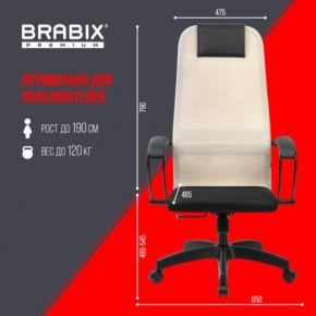 Кресло BRABIX PREMIUM "Ultimate EX-800" пластик, плотная двойная сетка Х2, черное/бежевое, 532916 в Североуральске - severouralsk.ok-mebel.com | фото 6