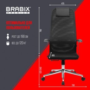 Кресло BRABIX PREMIUM "Ultimate EX-801" хром, плотная двойная сетка Х2, черное, 532917 в Североуральске - severouralsk.ok-mebel.com | фото 7