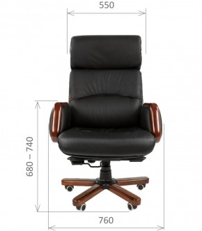 Кресло для руководителя CHAIRMAN 417 (Натуральная кожа) Черное в Североуральске - severouralsk.ok-mebel.com | фото 4