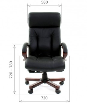 Кресло для руководителя CHAIRMAN  421 (Натуральная кожа) Черное в Североуральске - severouralsk.ok-mebel.com | фото 4