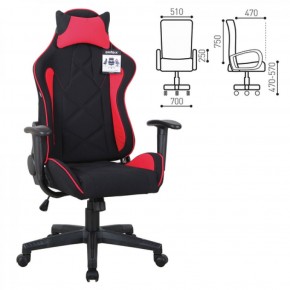 Кресло компьютерное BRABIX GT Racer GM-101 + подушка (ткань) черное/красное (531820) в Североуральске - severouralsk.ok-mebel.com | фото 2