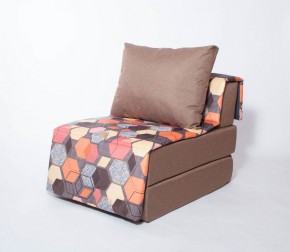 Кресло-кровать бескаркасное Харви (коричневый-геометрия браун) в Североуральске - severouralsk.ok-mebel.com | фото