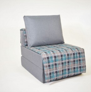 Кресло-кровать бескаркасное Харви (серый-квадро азур) в Североуральске - severouralsk.ok-mebel.com | фото