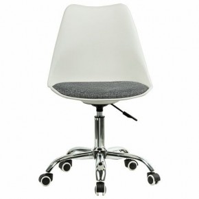 Кресло стул BRABIX "Eames MG-310 CH", хром, пластик белый, ткань серая, 532924 в Североуральске - severouralsk.ok-mebel.com | фото