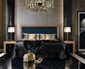 Кровать 2-х спальная (1,8 м) Тиффани Premium черная/золото с мягким элементом (Антрацит) с подъемным механизмом (ТФКР180-3[3](П) в Североуральске - severouralsk.ok-mebel.com | фото 2