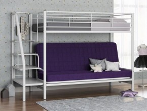 Кровать двухъярусная с диваном "Мадлен-3" (Белый/Фиолетовы) в Североуральске - severouralsk.ok-mebel.com | фото