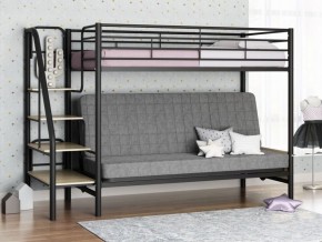 Кровать двухъярусная с диваном "Мадлен-3" (Черный/Серый) в Североуральске - severouralsk.ok-mebel.com | фото