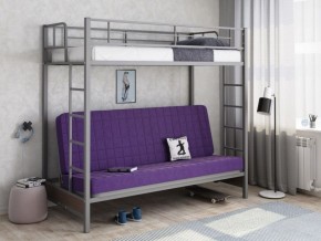 Кровать двухъярусная с диваном "Мадлен" (Серый/Фиолетовый) в Североуральске - severouralsk.ok-mebel.com | фото 1