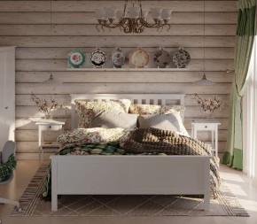 Кровать Кантри двухспальная 180х200, массив сосны, цвет белый в Североуральске - severouralsk.ok-mebel.com | фото 4
